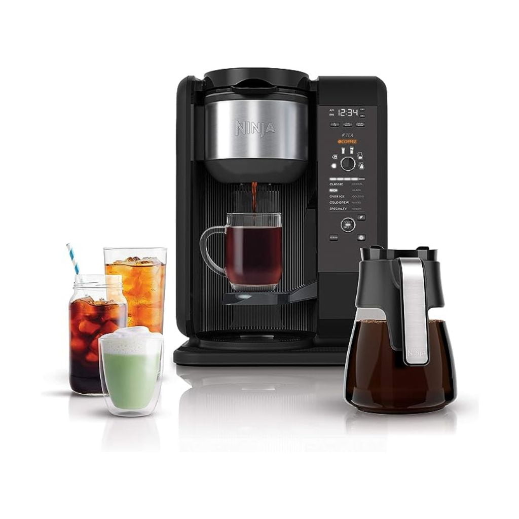 Ninja Hot and Cold Brewed System, Auto-iQ Tea and Coffee Maker with 6 Brew Sizes, 5 Brew Styles, Frother, Coffee & Tea Baskets with Glass Carafe